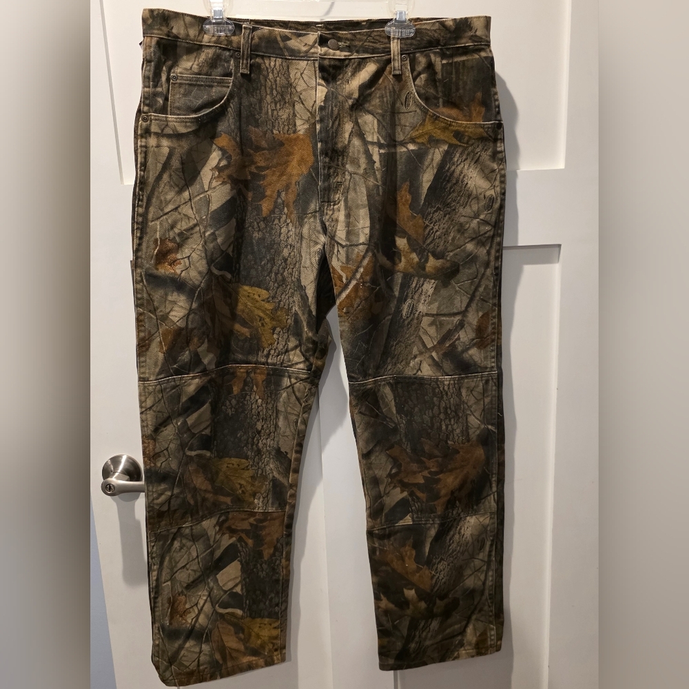 Wrangler Camo Double Knee Jeans Realtree Hunting Mens Pants 40x30